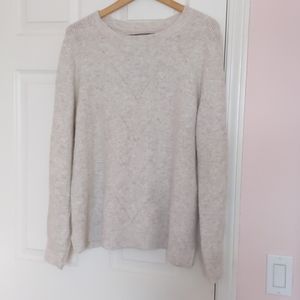 LOFT Cream Knit Sweater